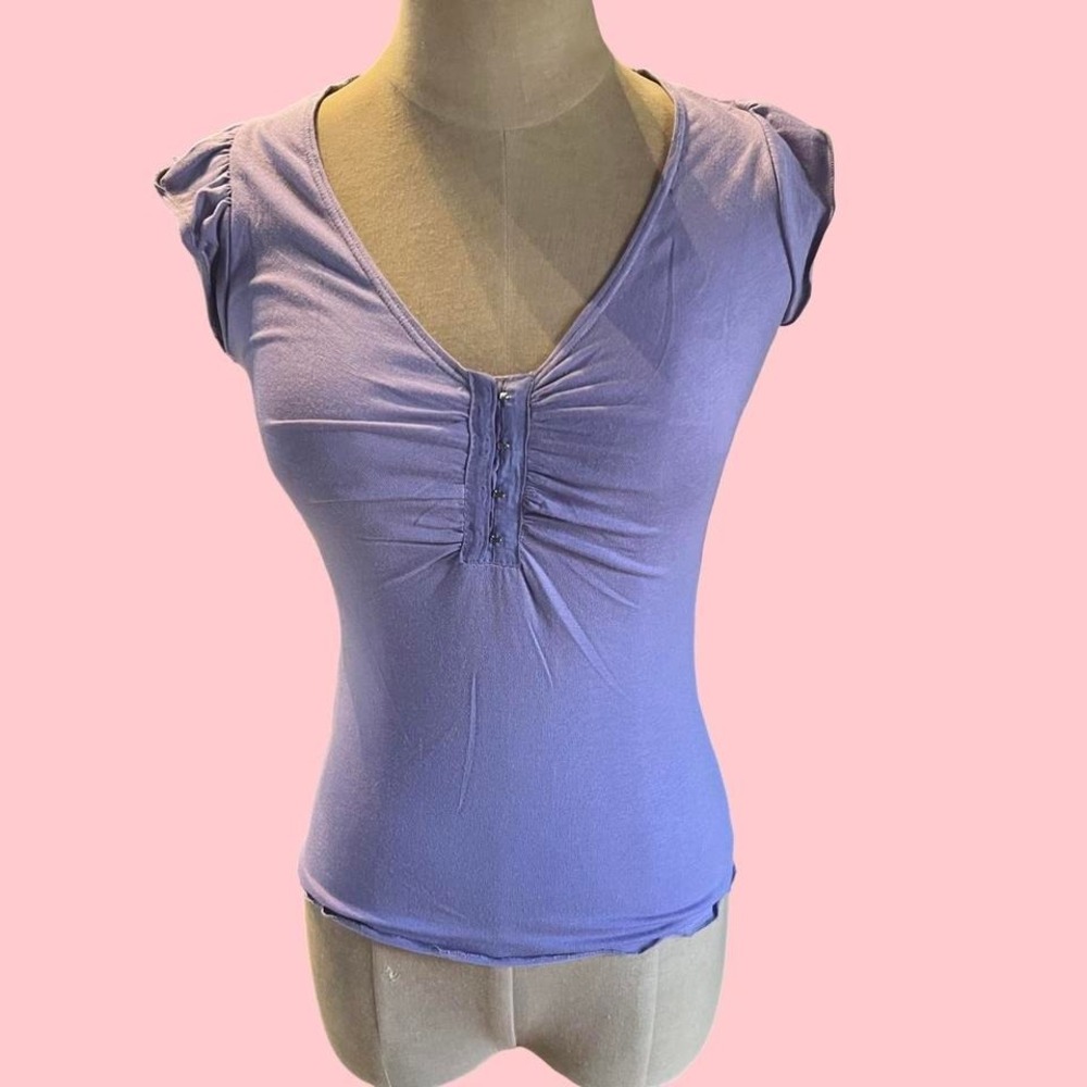Charlotte Russe vintage early 2000s y2k purple deadstock blouse size large